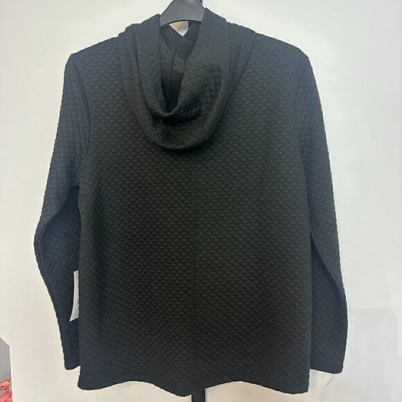 nwt Zyia Active Black Quilted Pocket Hoodie Size L - Picture 3 of 5